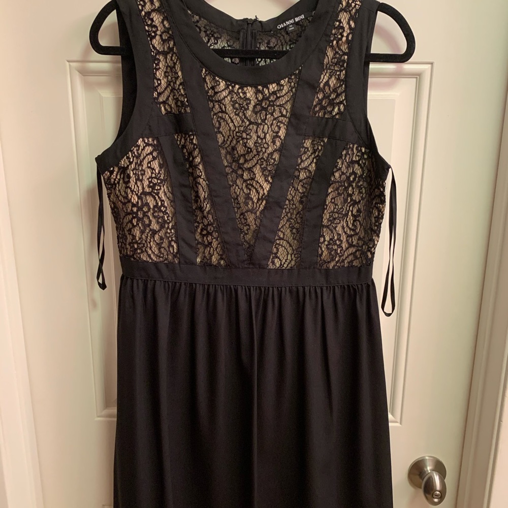 Fun Black Dress with Tan Lace accent